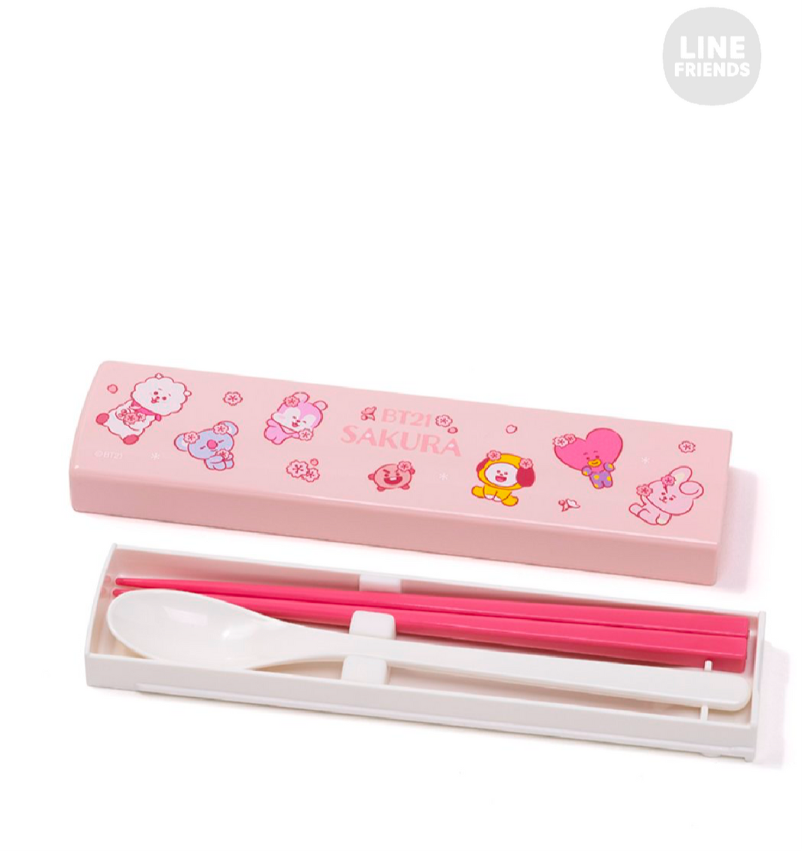 BT21 JAPAN - Official SAKURA Lunch Box and Cutlery Set Special