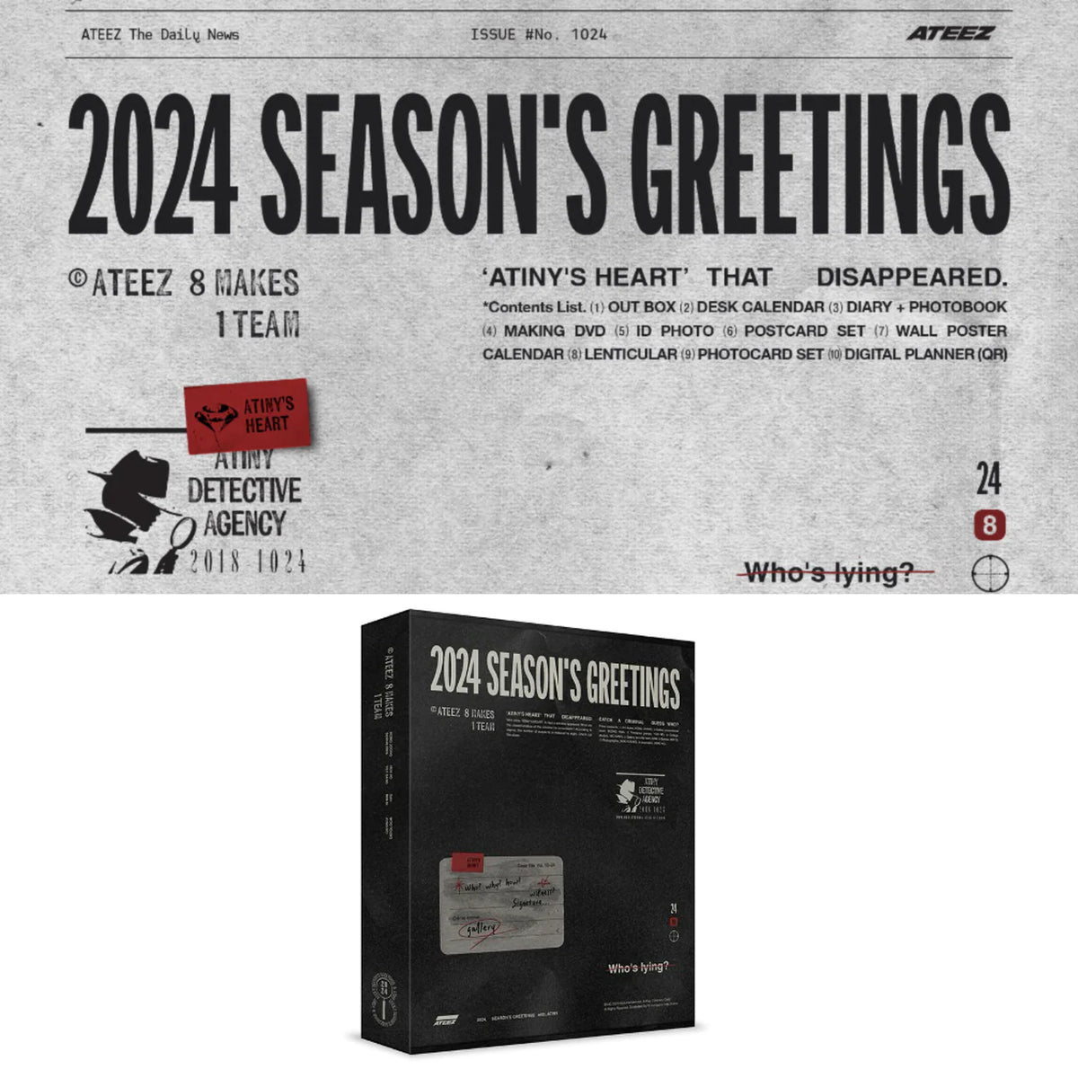 ATEEZ Catch a Criminal Guess Who Official 2024 Season's Greetings 