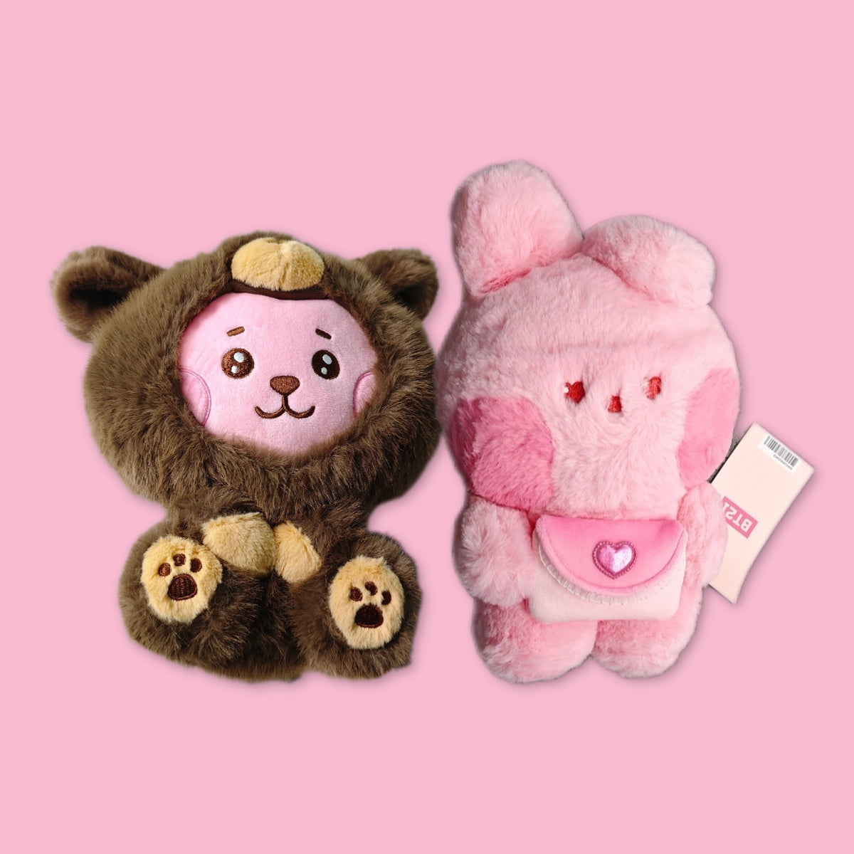 BT21 Official Cooky / Jungkook Set: Fluffy Plush + Pink Edition