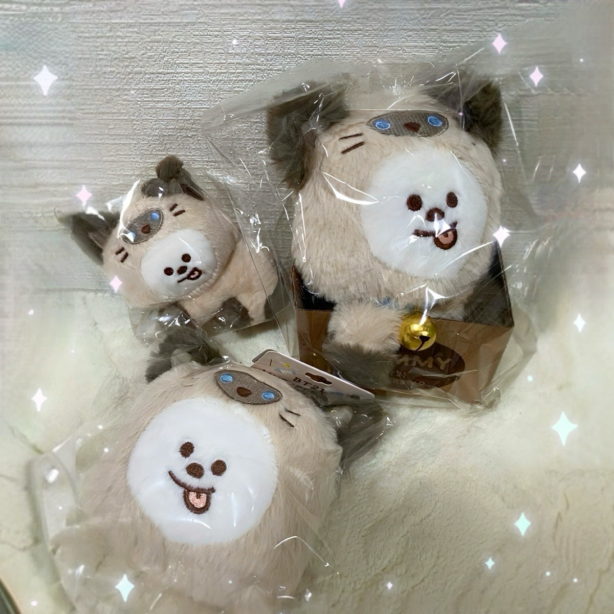 BT21 JAPAN - OFFICIAL CAT DAY JIMIN SET: PLUSH + KEYCHAIN + POUCH