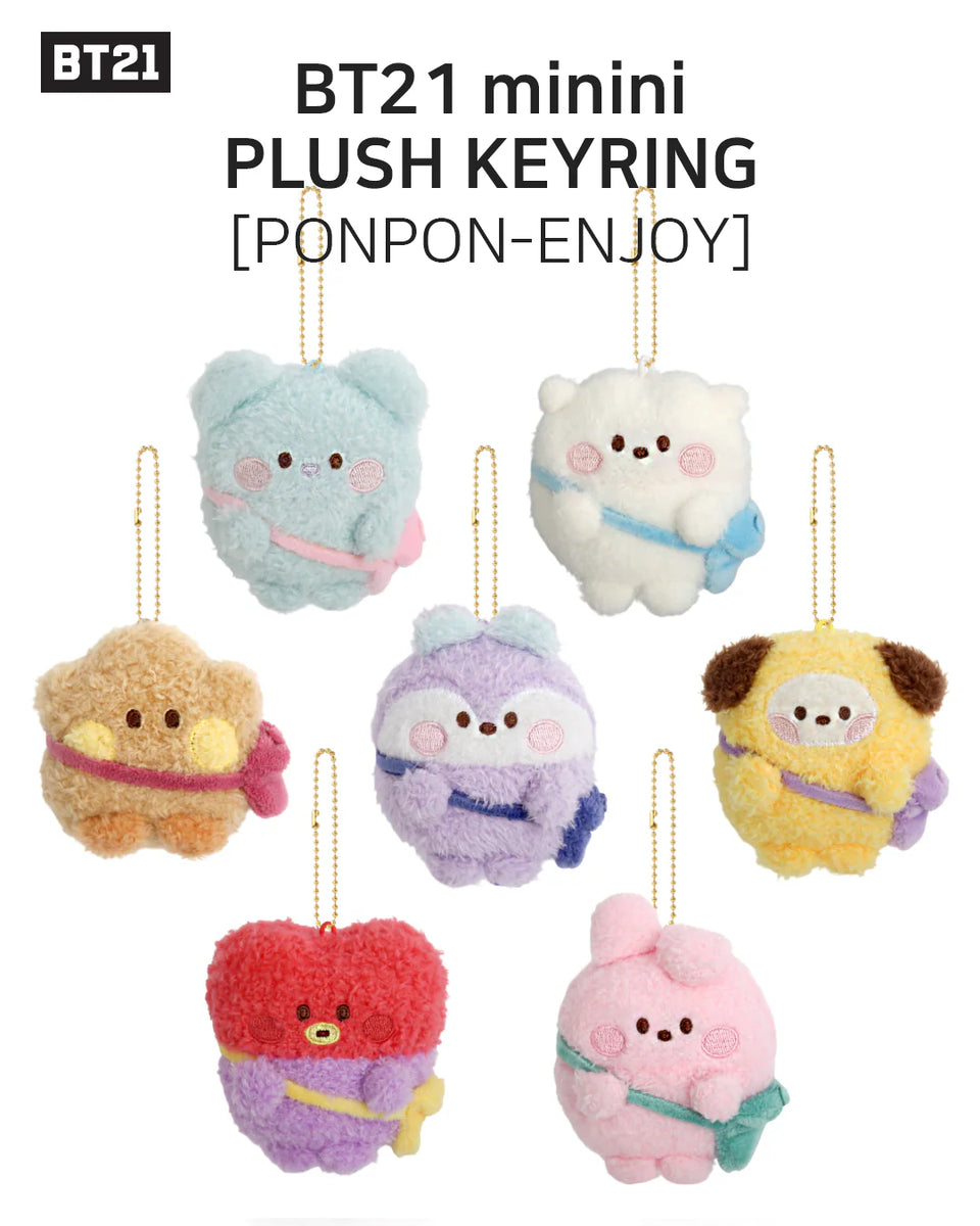 BT21 Minini Official PON-PON ENJOY Plush Keyring – kheartshop
