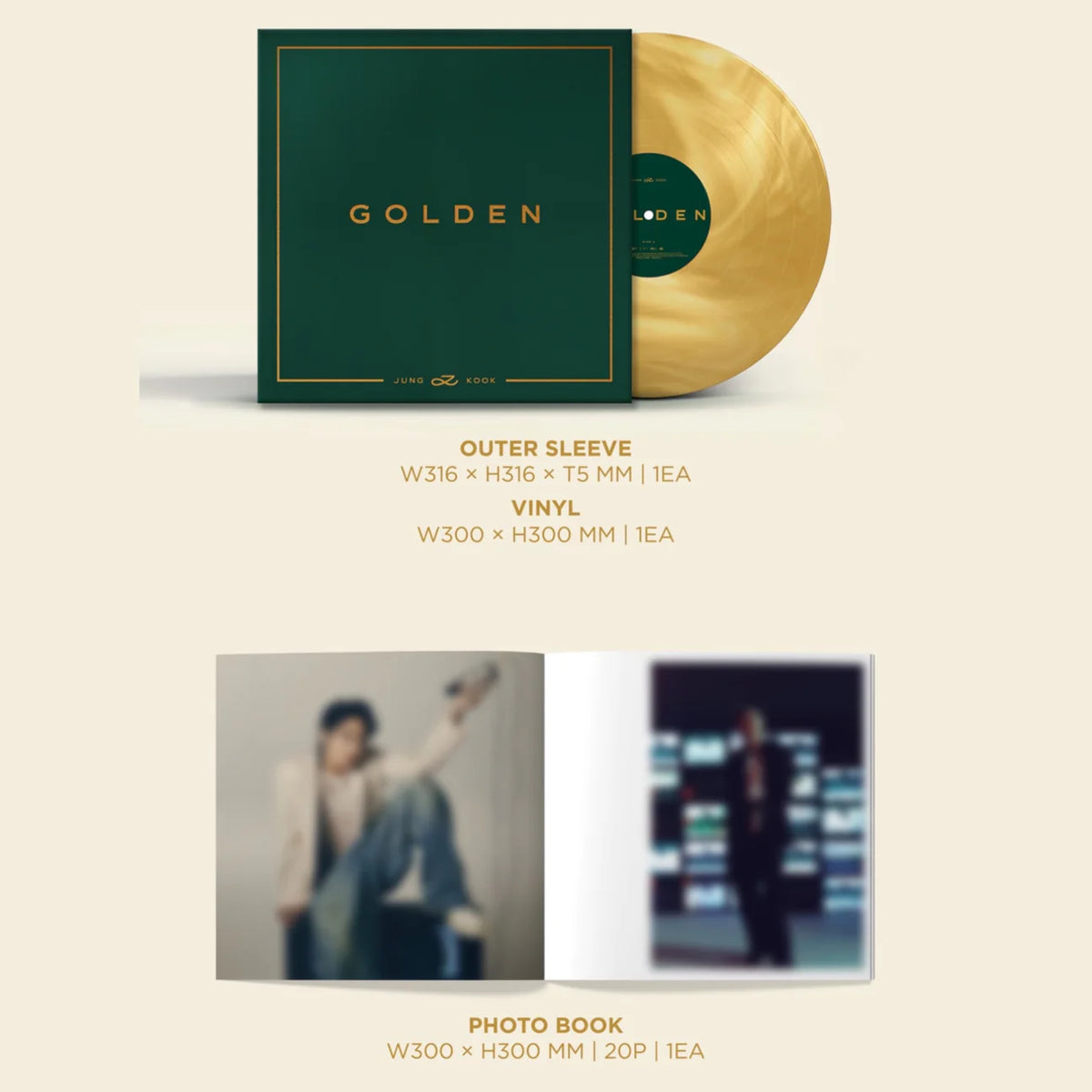 BTS JUNGKOOK - GOLDEN Vinyl LP Version – kheartshop