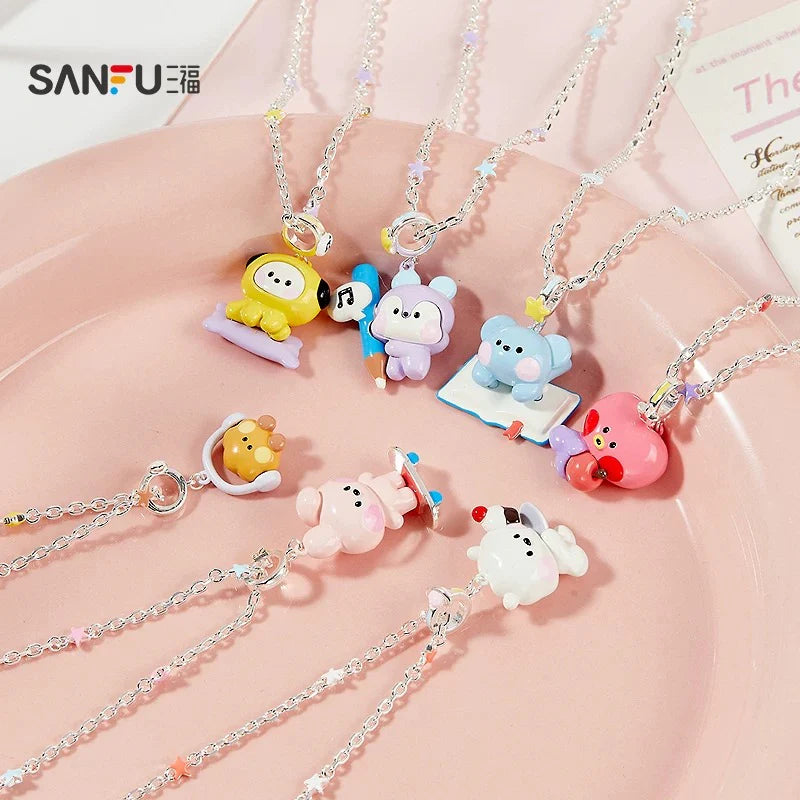 BT21 x SANFU - Official 925 Silver Pin Necklace Lucky Day Ver