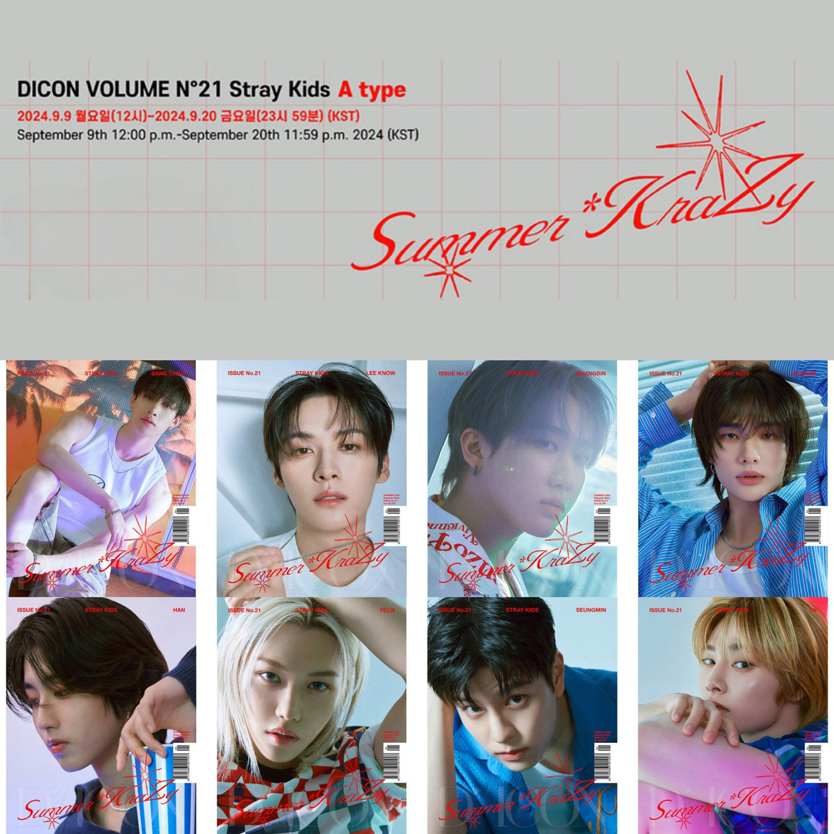 DICON VOLUME N°21 STRAY KIDS : A-Summer KraZy 200p - FREE SHIPING