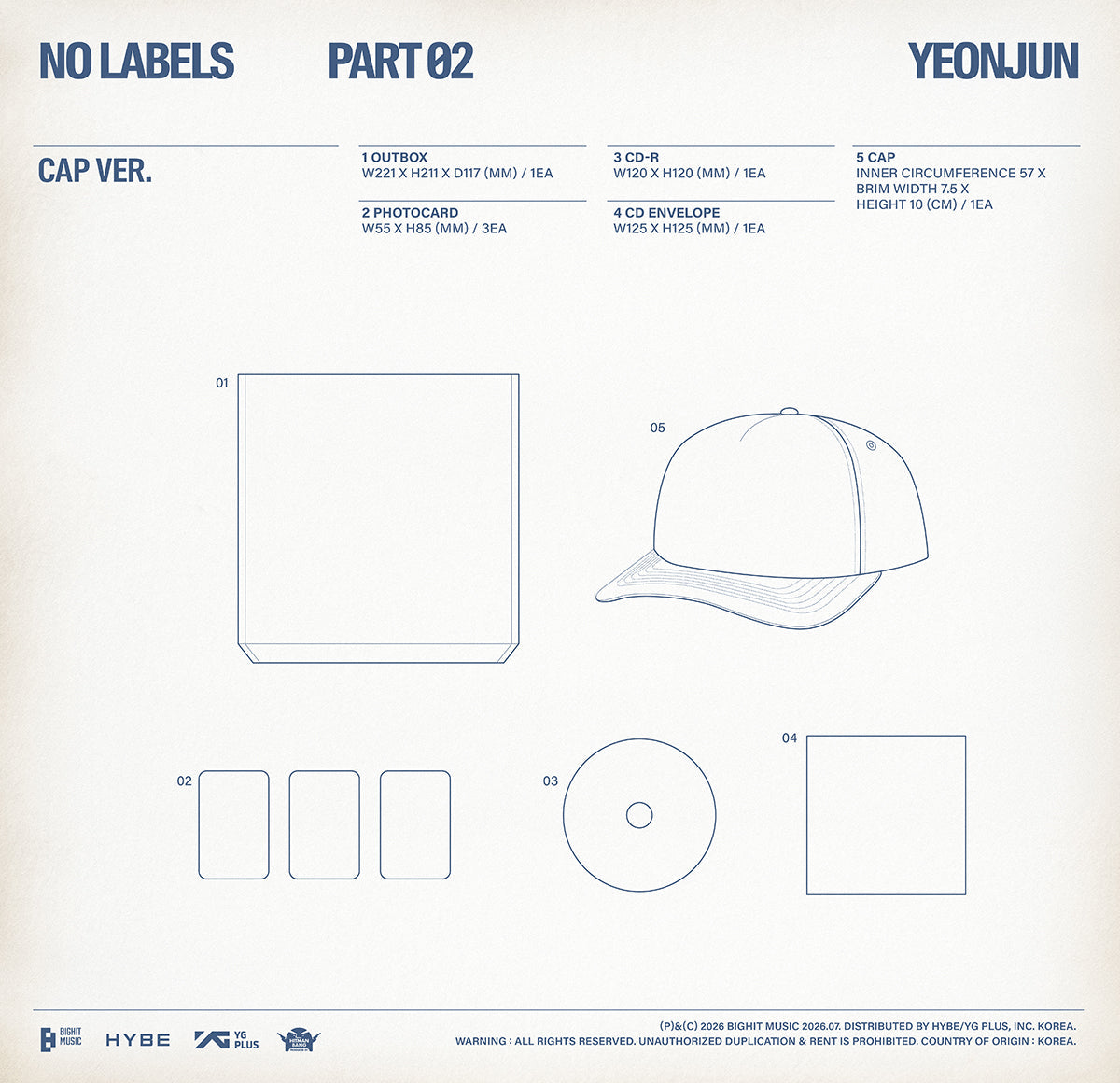 TXT YEONJUN - NO LABELS PART 02 Cap Ver – kheartshop