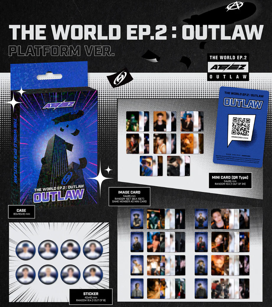 ATEEZ OUTLAW Platform　ジャケット　コンプ ATEEZ - THE WORLD EP.2 : OUTLAW ( Platform Version / You can