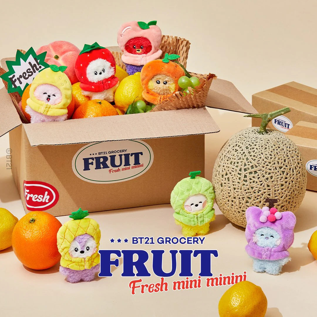 BT21 Official Grocery Fruit Fresh Mini Minini Doll & Keyring BT21 Official Grocery Fruit Fresh Mini Minini Doll & Keyring