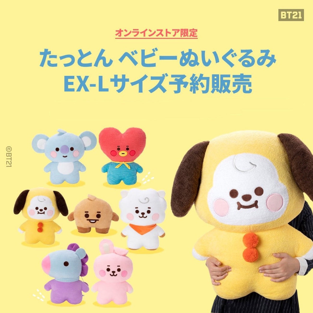 BT21 -  BT21 ベビー たっとんぬいぐるみ Lサイズ (RABBIT)  RJ BT21 JAPAN] BT21 Baby Rabbit Tatton Plush L Size 55cm – K-STAR