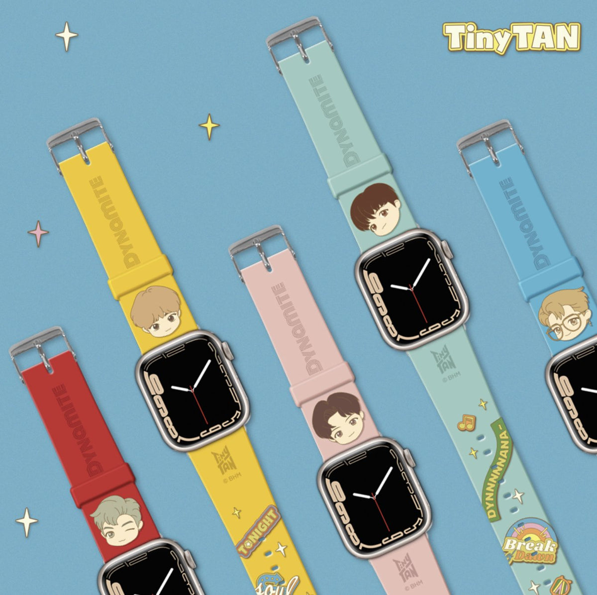 BTS Official TinyTAN Dynamite Apple Watch Strap Band kheartshop