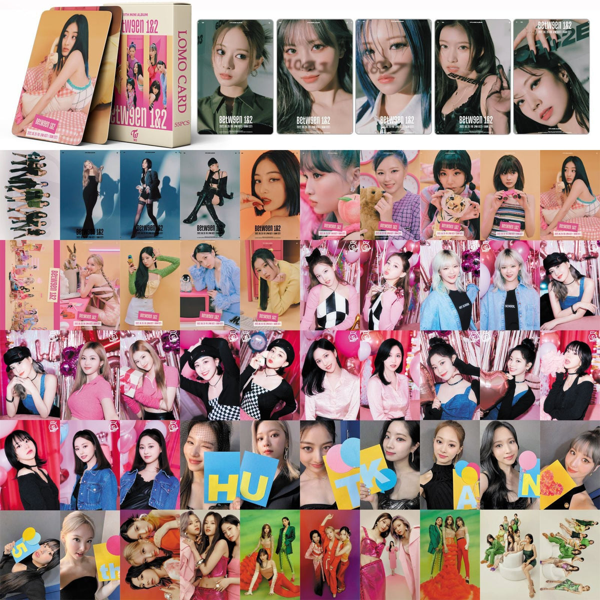 55pcs/set TWICE Between 1&2 Photocards Lomo Cards Set (Fan Goods