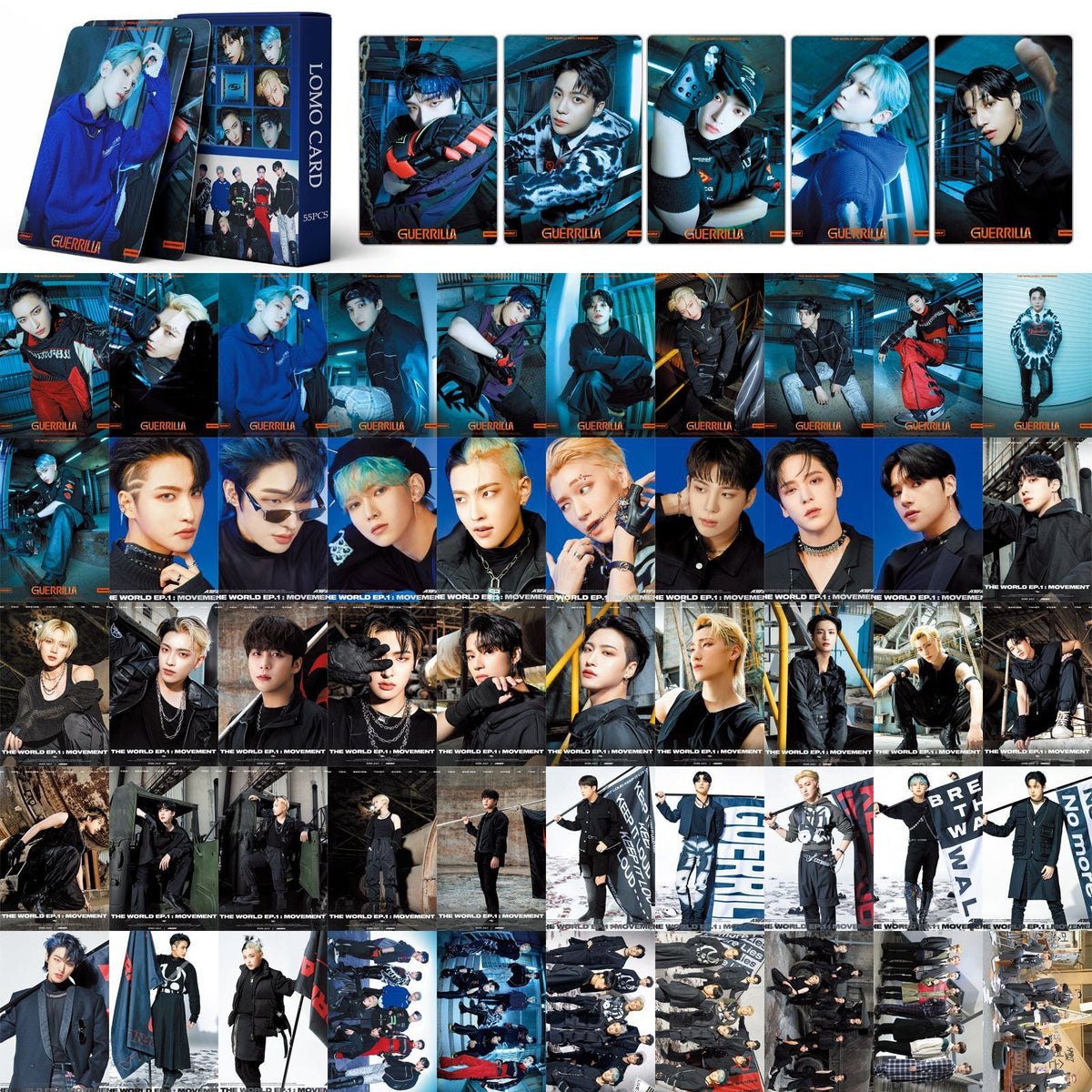 55pcs/set ATEEZ Lomo Cards THE WORLD EP.1 : MOVEMENT Guerrilla