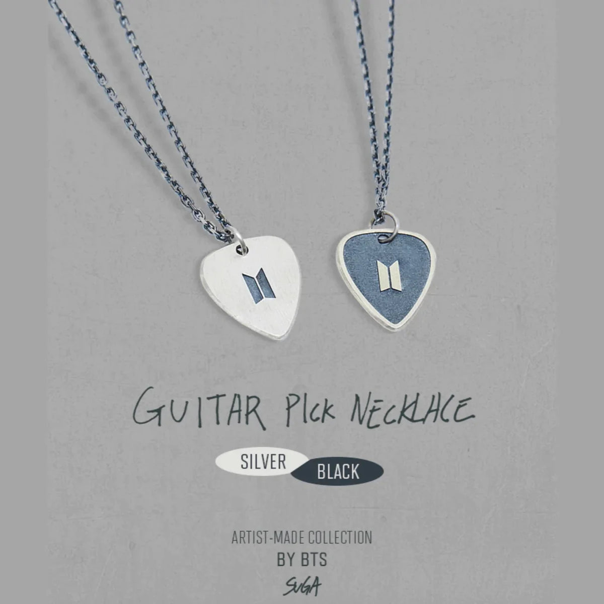 SUGA GUITAR PICK NECKLACE BTS シルバー ユンギ SUGA GUITAR PICK NECKLACE BTS シルバー ユンギ