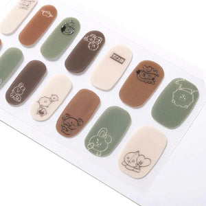 BT21 JAPAN - Official Baby Gel Nail Sticker Earth Color