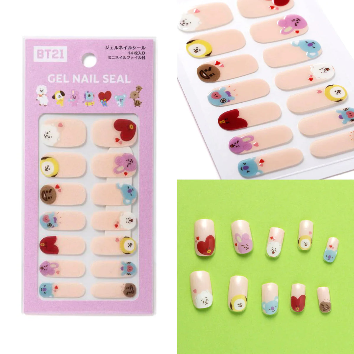 BT21 JAPAN - Official Baby Gel Nail Sticker Purple Gradation