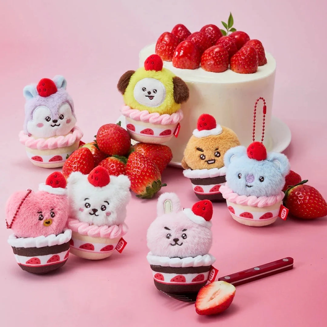 BT21 Official Strawberry Party Plush Keyring – kheartshop