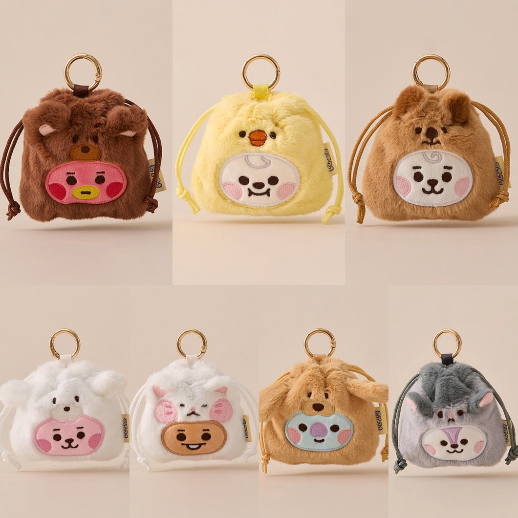 BT21 Official Fluffy Mini Bag Charm Pouch