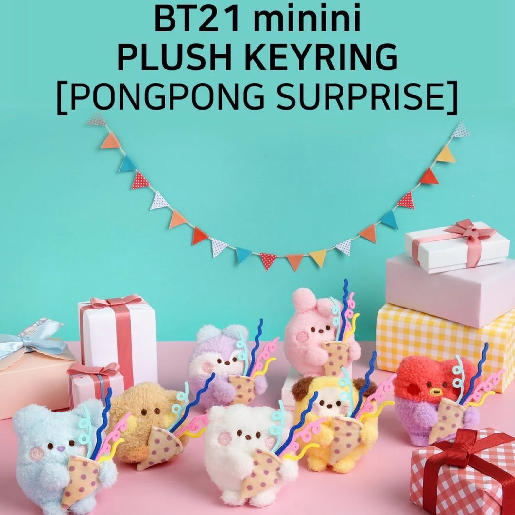 BT21 Minini Official PONGPONG SURPRISE Plush Keyring