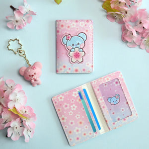 BT21 Minini Official Leather Patch Card Case Cherry Blossom Ver