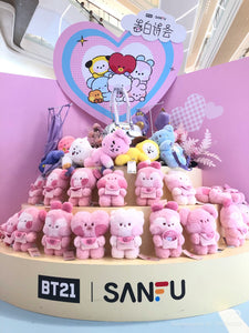 BT21 Official Cooky / Jungkook Set: Fluffy Plush + Pink Edition Big Doll