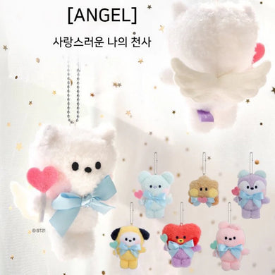 BT21 Official Minini ANGEL Plush Keyring