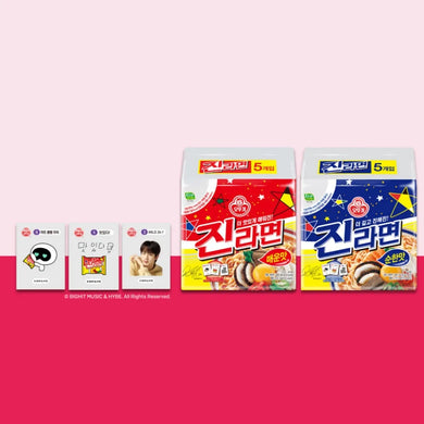 BTS Jin x Ottogi - Official JIN RAMEN 1 Set(5ea) + 1 Seal Sticker(Random