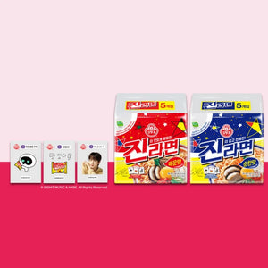 BTS Jin x Ottogi - Official JIN RAMEN 1 Set(5ea) + 1 Seal Sticker(Random