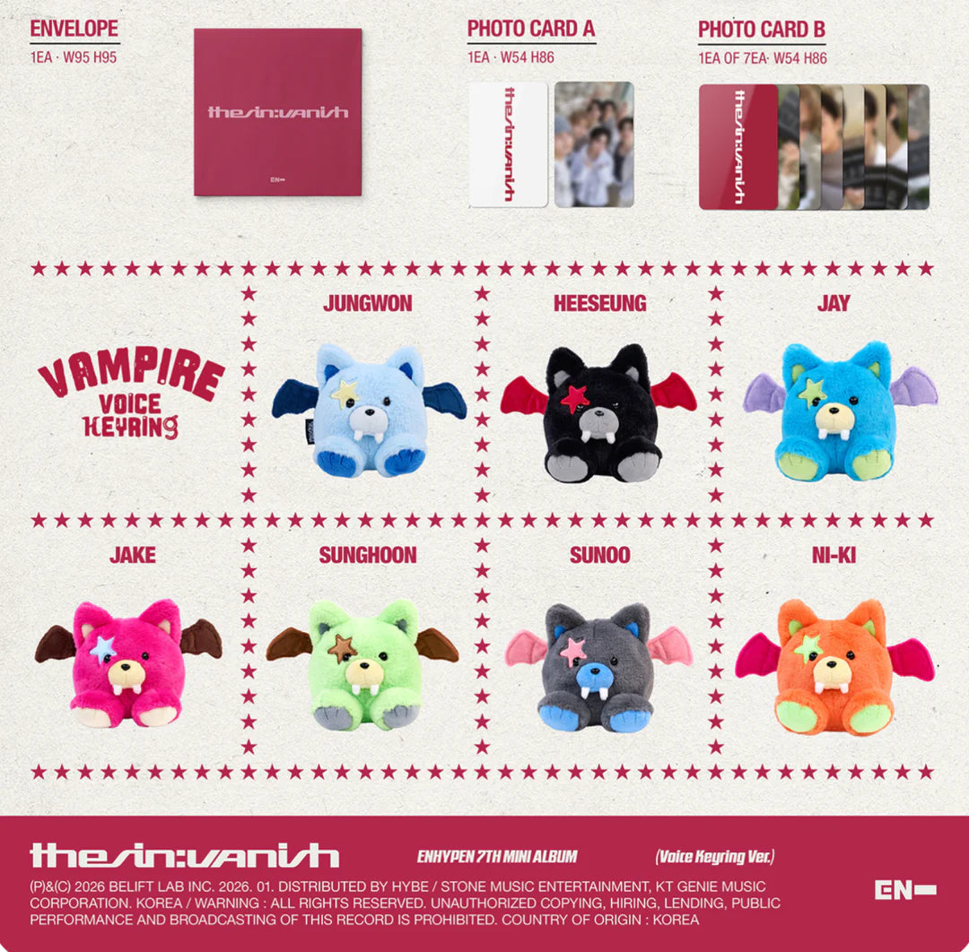 ENHYPEN - THE SIN : VANISH 7th Mini Album VOICE KEYRING VER Ver ENHYPEN - THE SIN : VANISH 7th Mini Album VOICE KEYRING VER Ver
