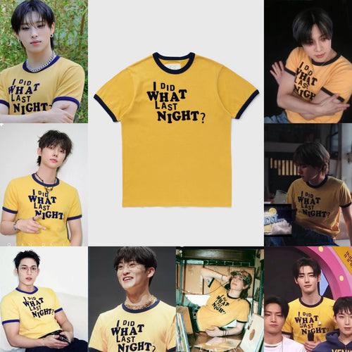 KPOP STYLE - “What Last Night” Yellow T-Shirt