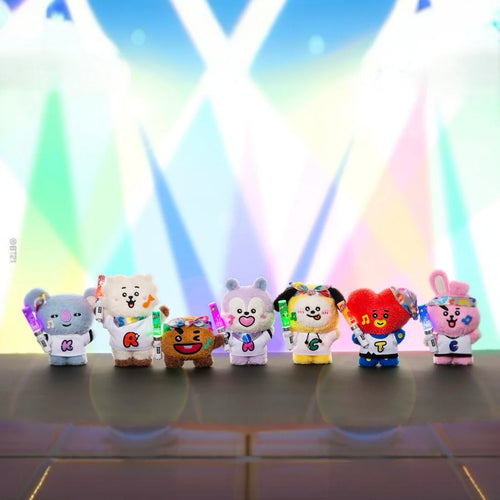 BT21 JAPAN - Official Music Festival Plush Doll with Mini Light Stick Keyring
