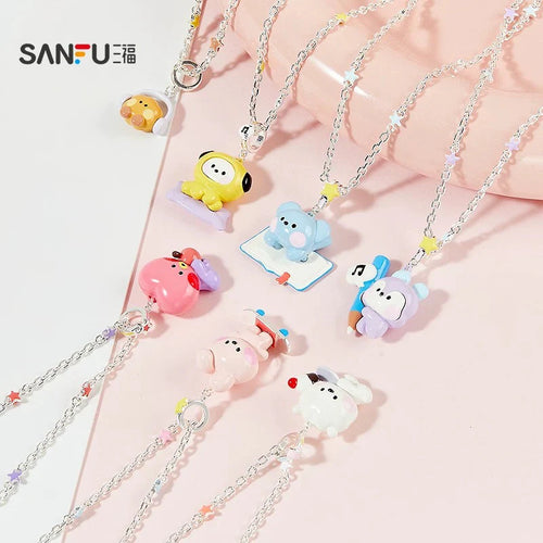 BT21 x SANFU - Official 925 Silver Pin Necklace Lucky Day Ver