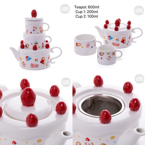 BT21 JAPAN Official Dreamy Sweets Face Doll and Teapot Cups Set