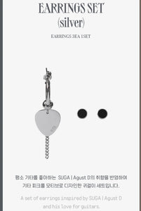 BTS SUGA - AGUST D Tour D-DAY Official Earrings Set & Necklace