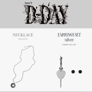 BTS SUGA - AGUST D Tour D-DAY Official Earrings Set & Necklace