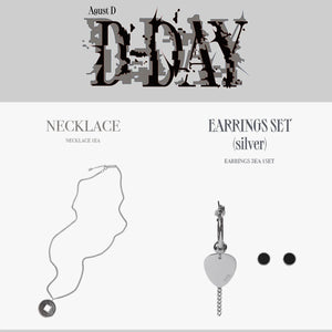 BTS SUGA - AGUST D Tour D-DAY Official Earrings Set & Necklace BTS SUGA - AGUST D Tour D-DAY Official Earrings Set & Necklace