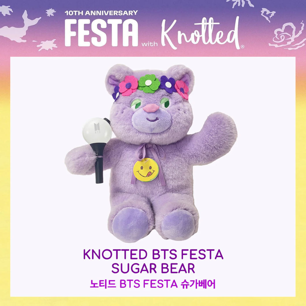 BTS 10th Anniversary BTS FESTA SUGAR BEAR with KNOTTED