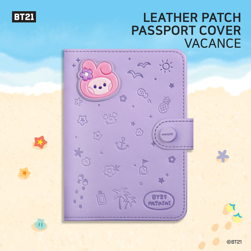 BT21 Minini Official Leather Patch Passport Case Vacance Ver.
