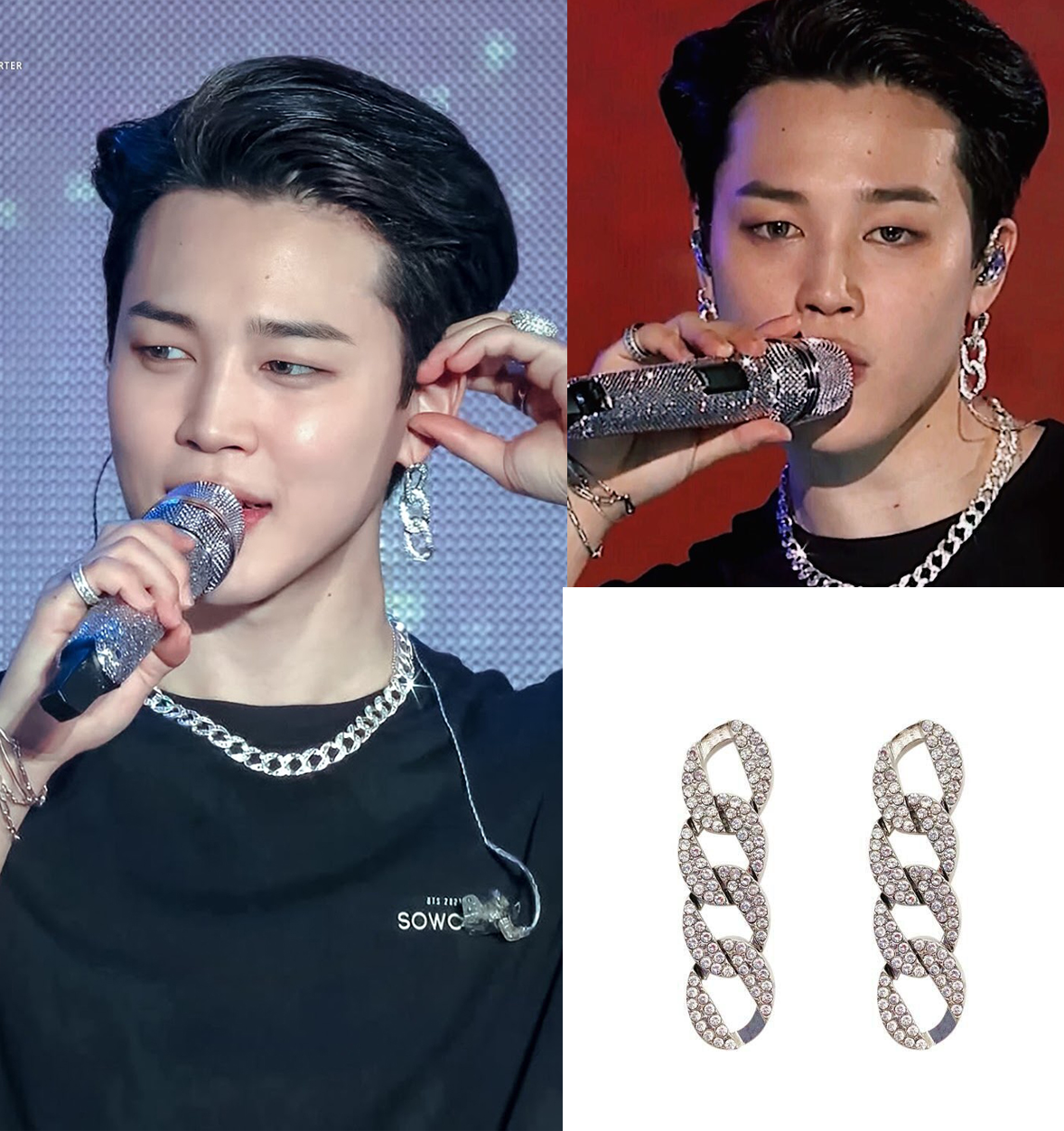 BTS Jimin Style Chain Earrings kheartshop
