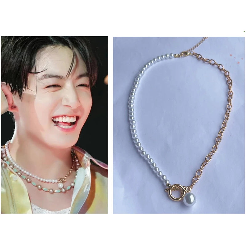 BTS Jungkook Style ''Pearls'' Necklace – kheartshop