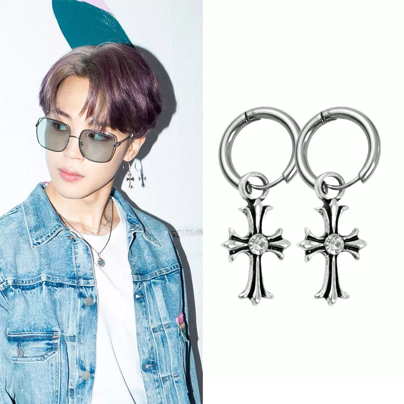 BTS Jimin Style ''Cross'' Earrings – kheartshop
