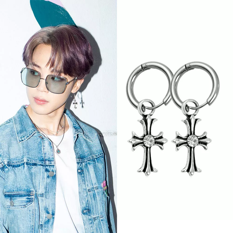BTS Jimin Style ''Cross'' Earrings