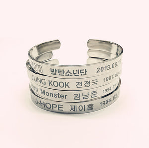 [BTS] Adjustable Stainless Steel Bracelet