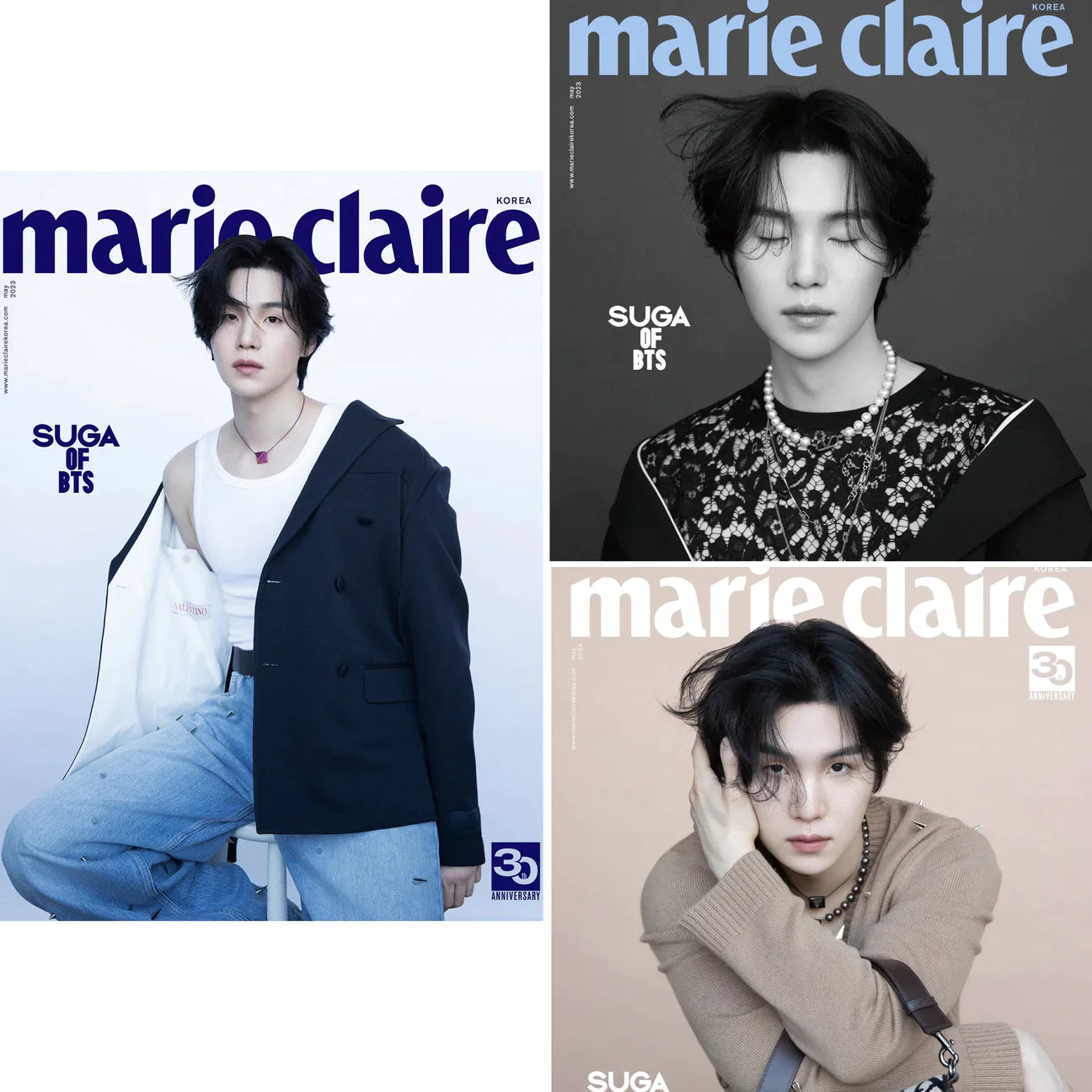 Suga Covers Marie Claire Korea in Valentino