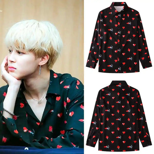 BTS Jimin Style “Hearts” Shirt