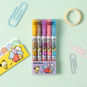 BT21 Minini Official Glitter Highlighter 5ea