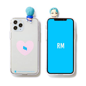 BTS Official CHARACTER Figure Clear Jelly Case Heart Version (iPhone and Samsung)