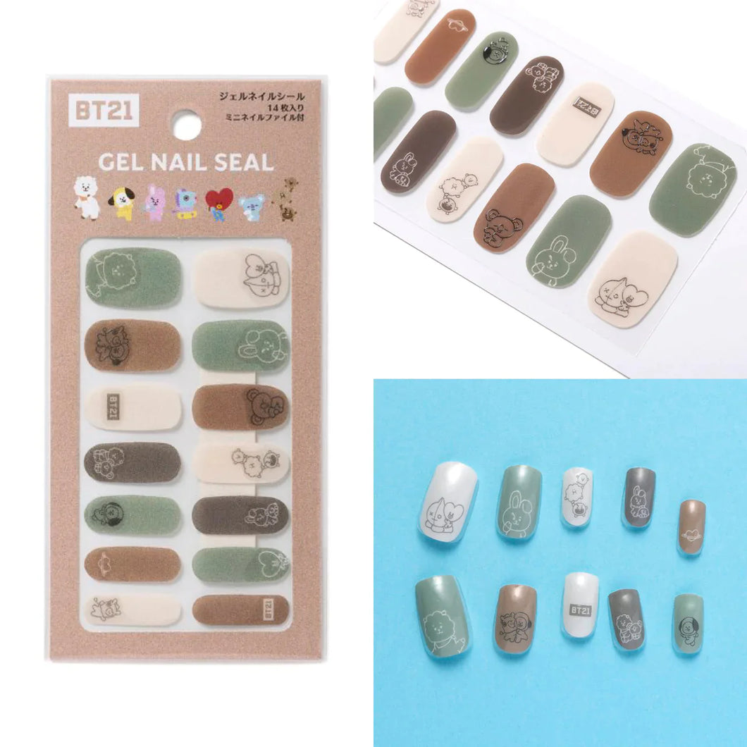 BT21 JAPAN - Official Baby Gel Nail Sticker Earth Color