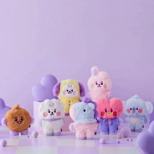 BT21 Baby Official Flat Fur Standing Doll Purple Heart Edition