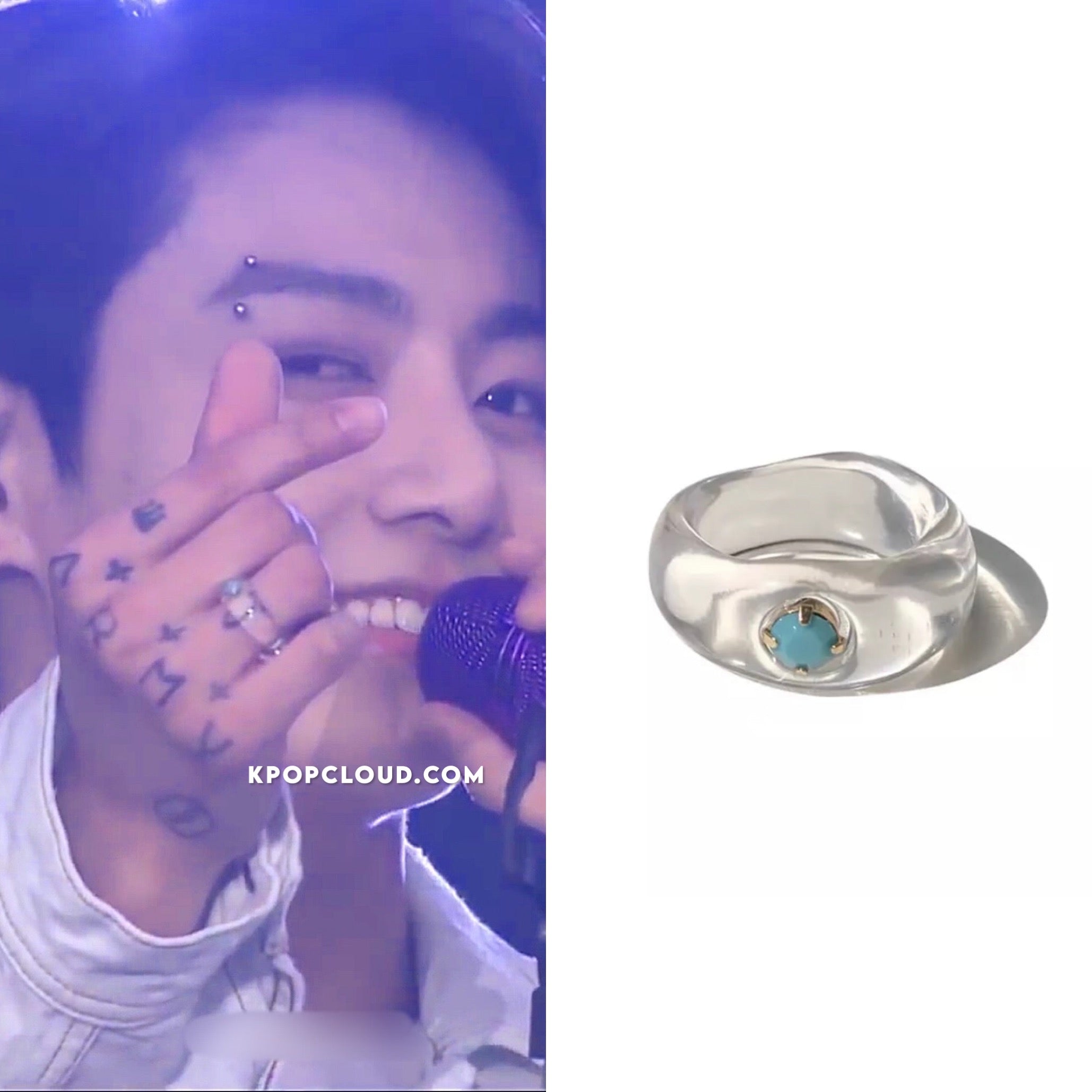 [HARANG]★韓国人気★BTS 着用★HR 37R_Turquoise Bold Ring HARANG]☆韓国人気☆BTS 着用☆HR 37R_Turquoise Bold Ring