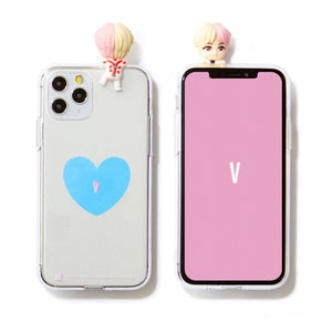 BTS Official CHARACTER Figure Clear Jelly Case Heart Version (iPhone and Samsung)