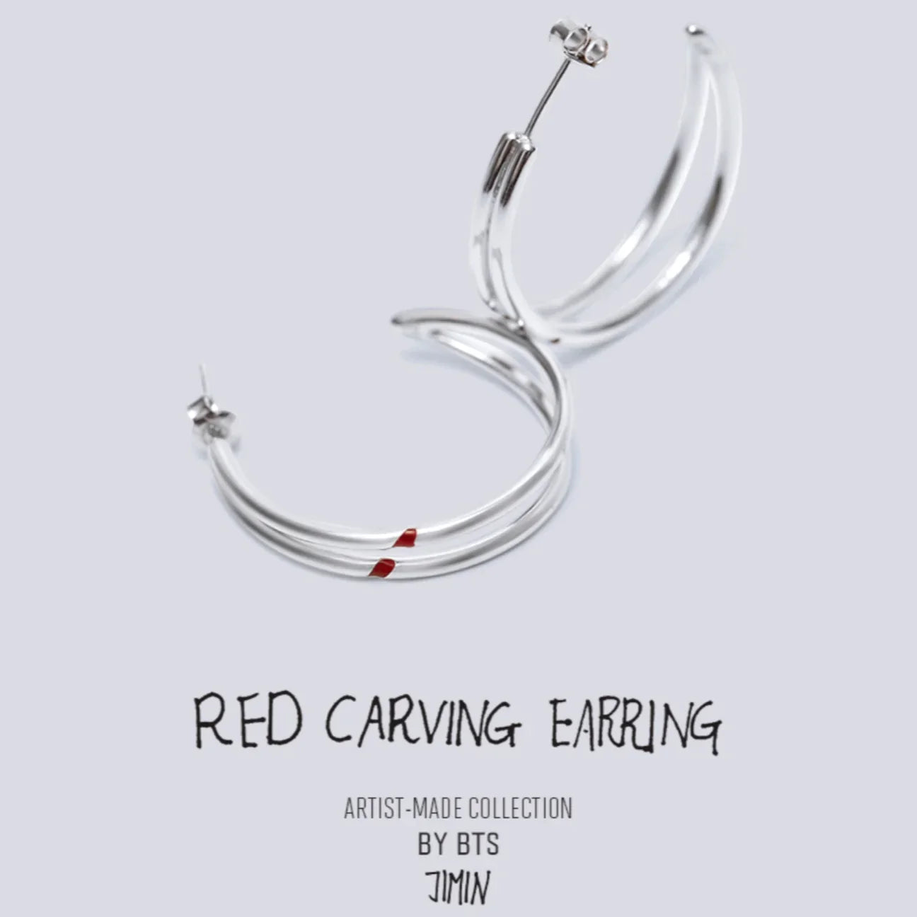 ARTIST MADE COLLECTION - JIMIN RED CARVING EARRING – kheartshop